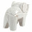 3 Éléphants Porte-Bonheur - Statuettes en bois blanc patiné 14/16/18cm