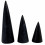 Lot de 3 cônes présentoirs à bagues en Bois teinté Noir