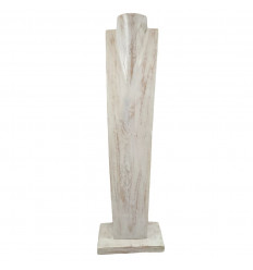 Altezza 50 cm Finitura Bianco Cerato Busto in Legno Espositore Speciale per collane Lunghe Artisanal 