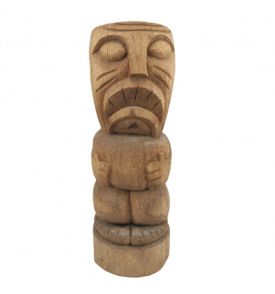 Statua Giardino Maori "Teko Teko" Polinesiana In Legno di Cocco 50cm
