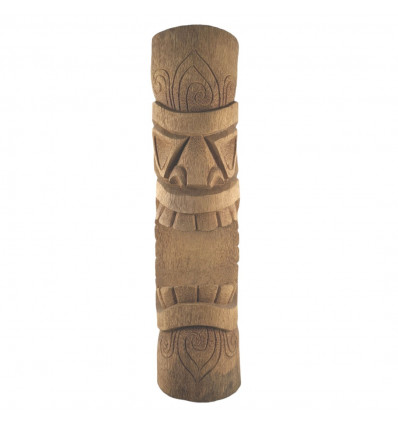 Statue de Jardin / Totem Tiki XL Polynésien en bois de Cocotier 100cm