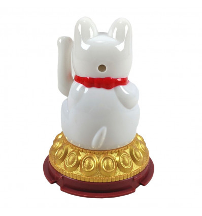 Maneki Neko Gatto nero ad energia solare Portafortuna giapponese 9 cm