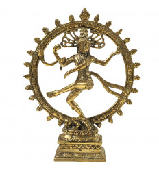 Statuetta Shiva Nataraja 50cm in Danza in ottone della felicità indù