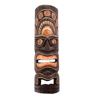Maschera tiki Maori in legno importata. Acquista totem a buon mercato.