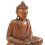 Statua di Buddha seduto nella posizione del loto in legno massello intagliato a mano h20cm