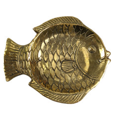 Cup or Vacuum-Pocket in brass shape Fish 14x11cm