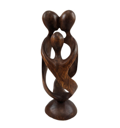 Abstract statuette Family h20cm in solid wood carved hand