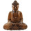 Statue Bouddha assis en position du lotus 40cm Bois sculpté main