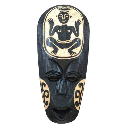 Piccola maschera africana in legno nero a buon mercato, vendita online.