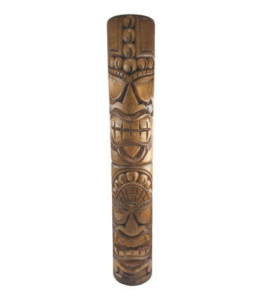 Totem Tiki XXL 100cm in wood. Artisanal Outdoor Maori decoration.