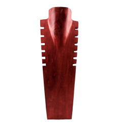 Destocking! Bust - Display with wooden necklaces red finish 50cm