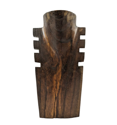 Dismesso - Busto in legno dentellato marrone 25cm