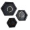 Set de 3 plateaux de présentation pour bijoux - Présentoirs hexagonaux gigognes en bois noir