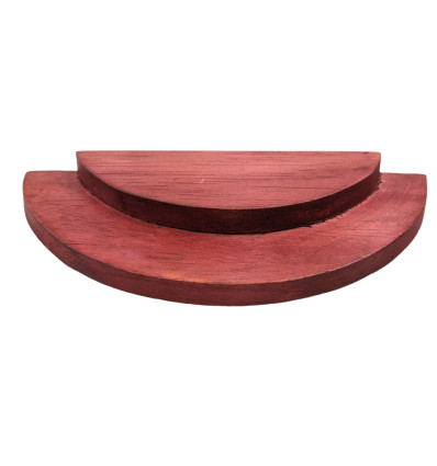 Vassoio presentazione 1/2 cerchio - Espositore gioielli 2 livelli in legno rosso