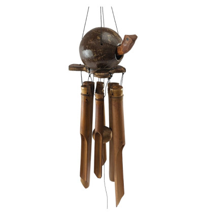 Carillon vento di bambù decorato con la Tartaruga-animate di cocco