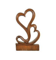Stained wooden hearts 20cm - Handmade sculpture