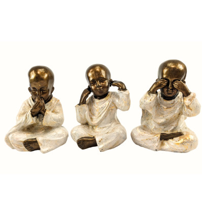 Le 3 statuette Buddha Bambino della Saggezza 20cm