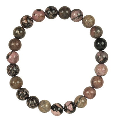 Bracelet perles Rhodonite naturelle femme - 1 à 4 cubes gravés