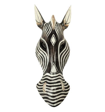 Zebra intagliata e dipinta a mano 30cm Maschera da parete in legno