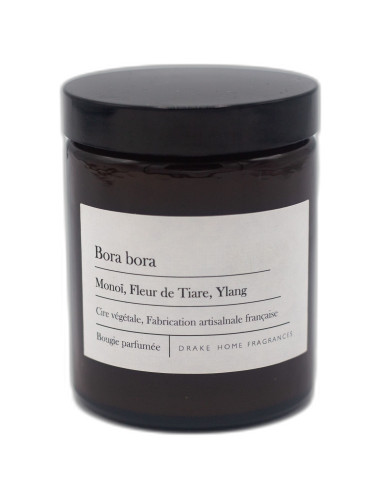 Vegetable wax scented candle "Bora Bora" monoi ylang Drake tiare flower