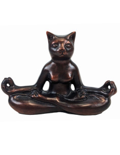 Statuette Yoga Cat in Lotus Pose 20cm