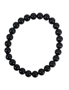 Black Tourmaline Bracelet grade A - 8 mm balls / Large Cuffs