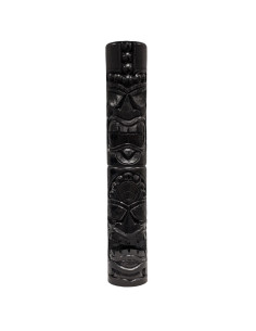 Tiki Totem XXL 100cm in carved solid wood. Color: Black