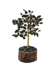 Tree of Happiness 20 cm with Natural Black Agate Stone