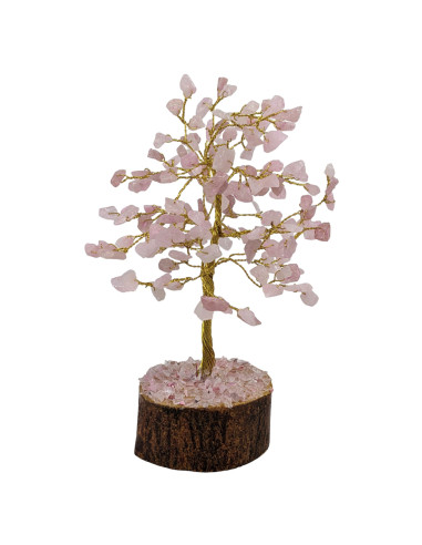 Tree of Happiness 20 cm with Natural Rose Quartz Stone