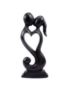 Statuette abstract Couple in Fusion h20cm wooden black...