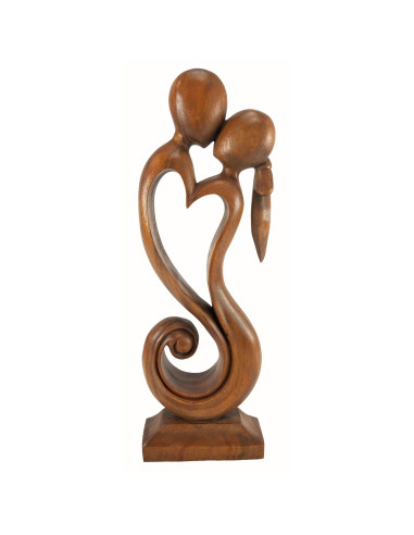 Great Statue Couple in Love h50cm solid wood