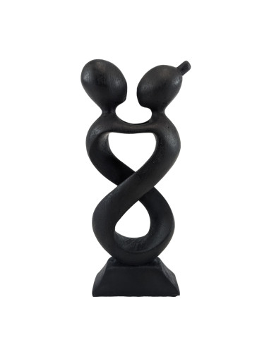 Statue abstract couple Love Infinity h20cm solid wood black