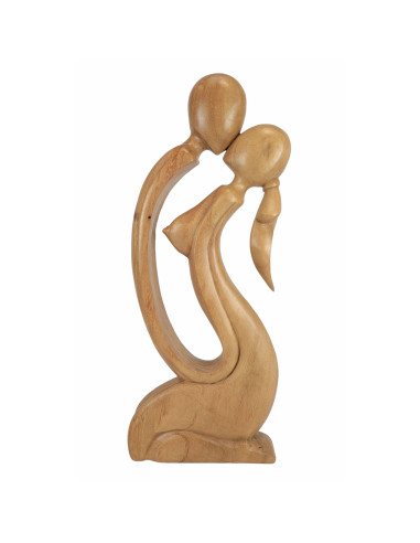 Statuetta abstract Coppia Sensuale h30cm raw di intaglio del legno a mano