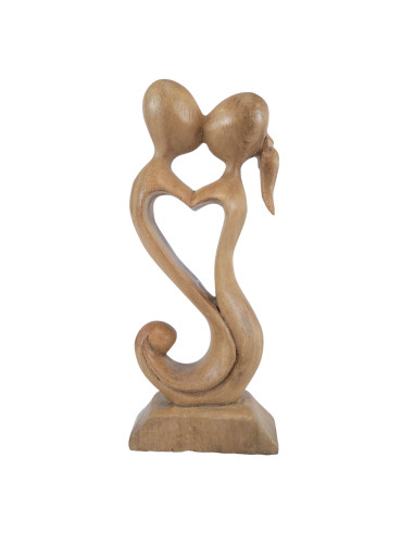 Statuetta abstract Coppia in Fusione h20cm raw legno intagliato
