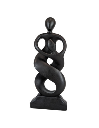 Statue abstraite Union Parent-Enfant 30cm en bois Noir
