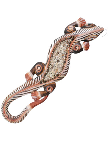 Gecko gusci di Conchiglie di ciprea - deco in legno parete 50cm