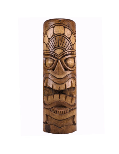 Large Totem Tiki Statue 50cm in Hand Carved Solid Wood