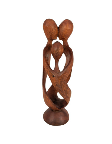 Statuette abstract Family h30cm solid wood carved hand