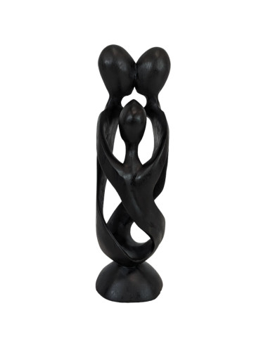 Statuette abstract Family h30cm wood black finish. Handcrafted.