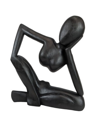 Abstract statue "The Thinker" 40cm in Black Wood