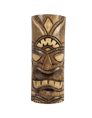 Tiki Totem 25cm in Legno Esotico Intagliato a Mano