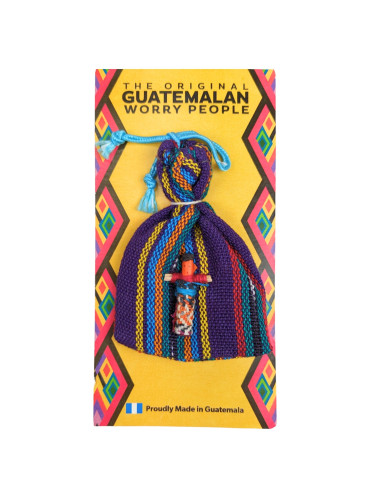 Poupées à Soucis du Guatemala dans leur sac en coton