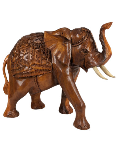Scultura Elefante XL in Legno di Suar 50cm