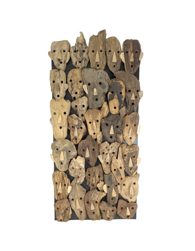 Facce astratte in legno Driftwood Wall Decor 85x42cm