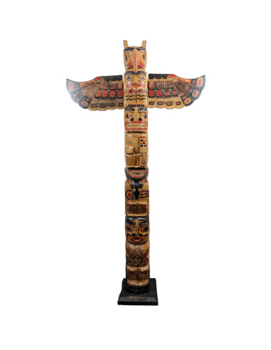 Indian Totem XL 150cm in carved wood with aged finish
