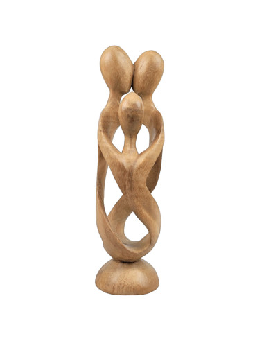 Statuette abstract Family h30cm wood raw finish. Gift ethnic style.