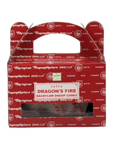 Box of 24 Backflow Dragon Fire Incense Cones - Satya Sai Baba Natural Indian Incense