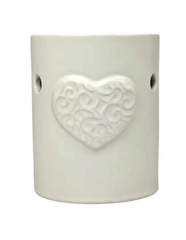 White Ceramic Heart Incense Burner