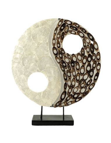 Lampada esotica Yin Yang Pattern ⌀30cm Madreperla e Bambù | Da equipaggiare