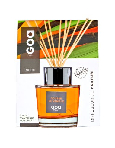 Goatier Esprit Gousse de Vanille - Diffuseur de Parfum à tiges de rotin Goa - 200ml